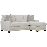 Customizable Sectional Sofa Chaise with Track Arms, Tapered Feet and Box Style Cushions