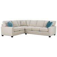 Customizable Sectional Sofa with Track Arms, Tapered Legs and Box Style Cushions