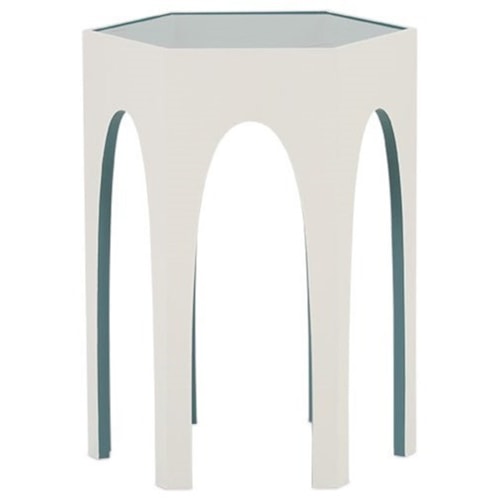 Spot Table with Hexagon Shaped Glass Top