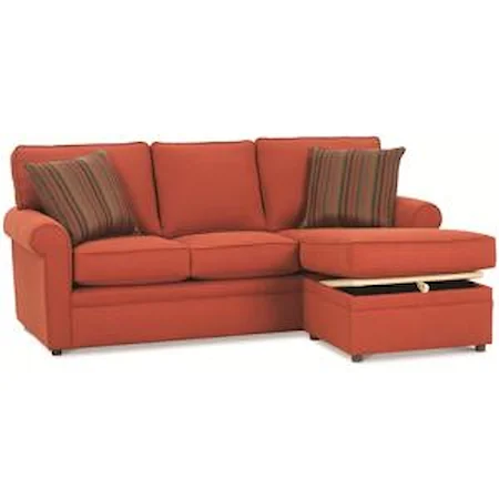Sofa with Reversible Storage Chaise Ottoman
