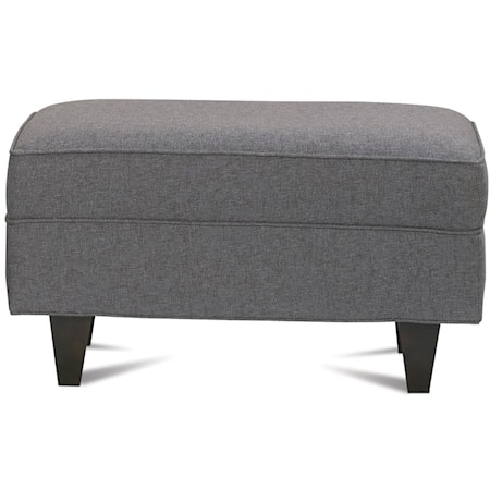 Ottoman with Exposed Wood Legs