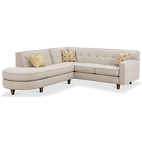 Contemporary 2 Piece Sectional Sofa with Tufted Back
