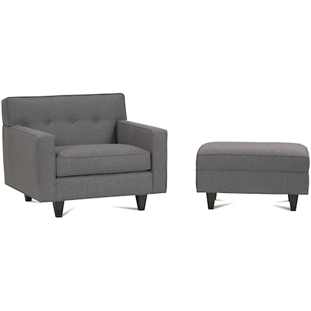 Upholstered Chair & Ottoman