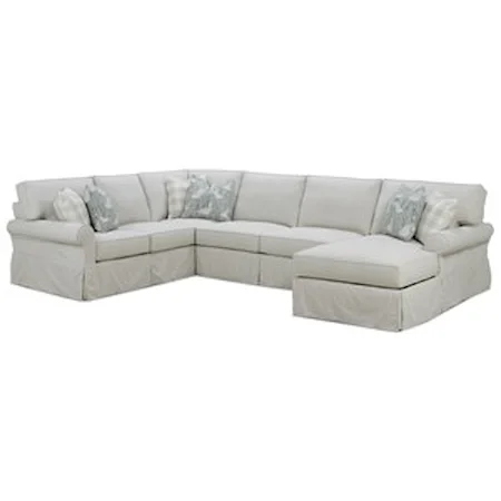 Casual Sectional Sofa with Slipcover