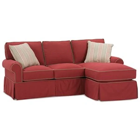 Upholstered Sofa with Chaise Ottoman
