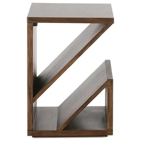 Contemporary Side Table with Angled Shelves