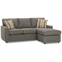 Contemporary Sofa with Reversible Chaise Ottoman