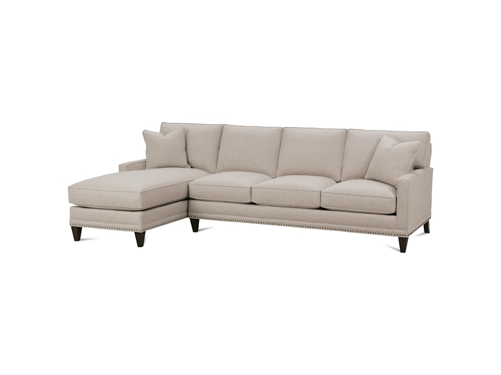 Rowe My Style II Customizable Left Chaise Sofa with Track Arms, Tapered ...