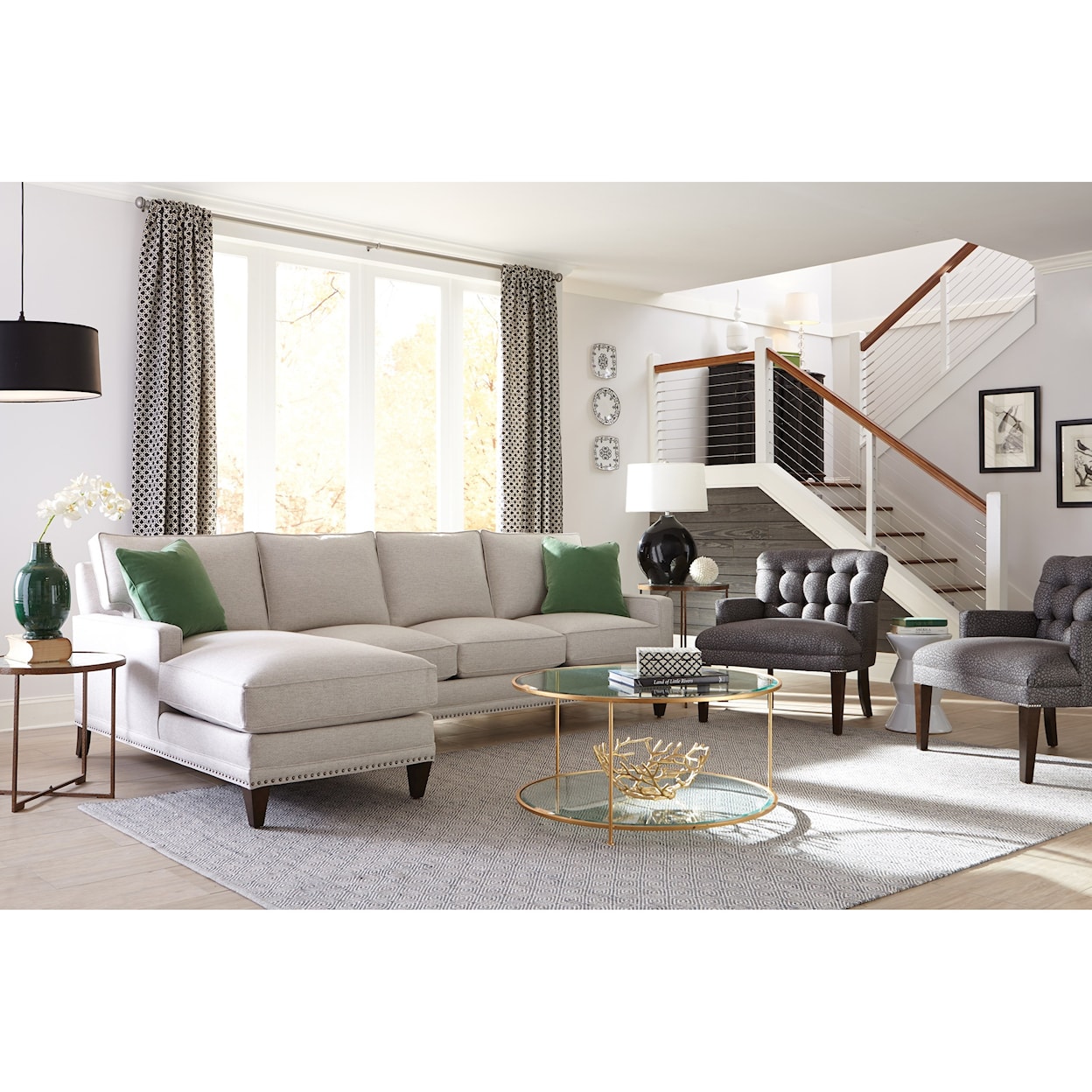 Rowe My Style II Customizable Sofa with Left Seated Chaise