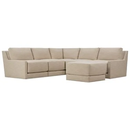 4 Seat Modular Sectional with Ottoman