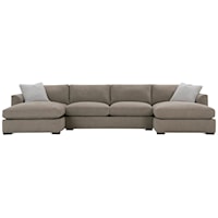 Transitional Sectional Sofa with Tapered Arms