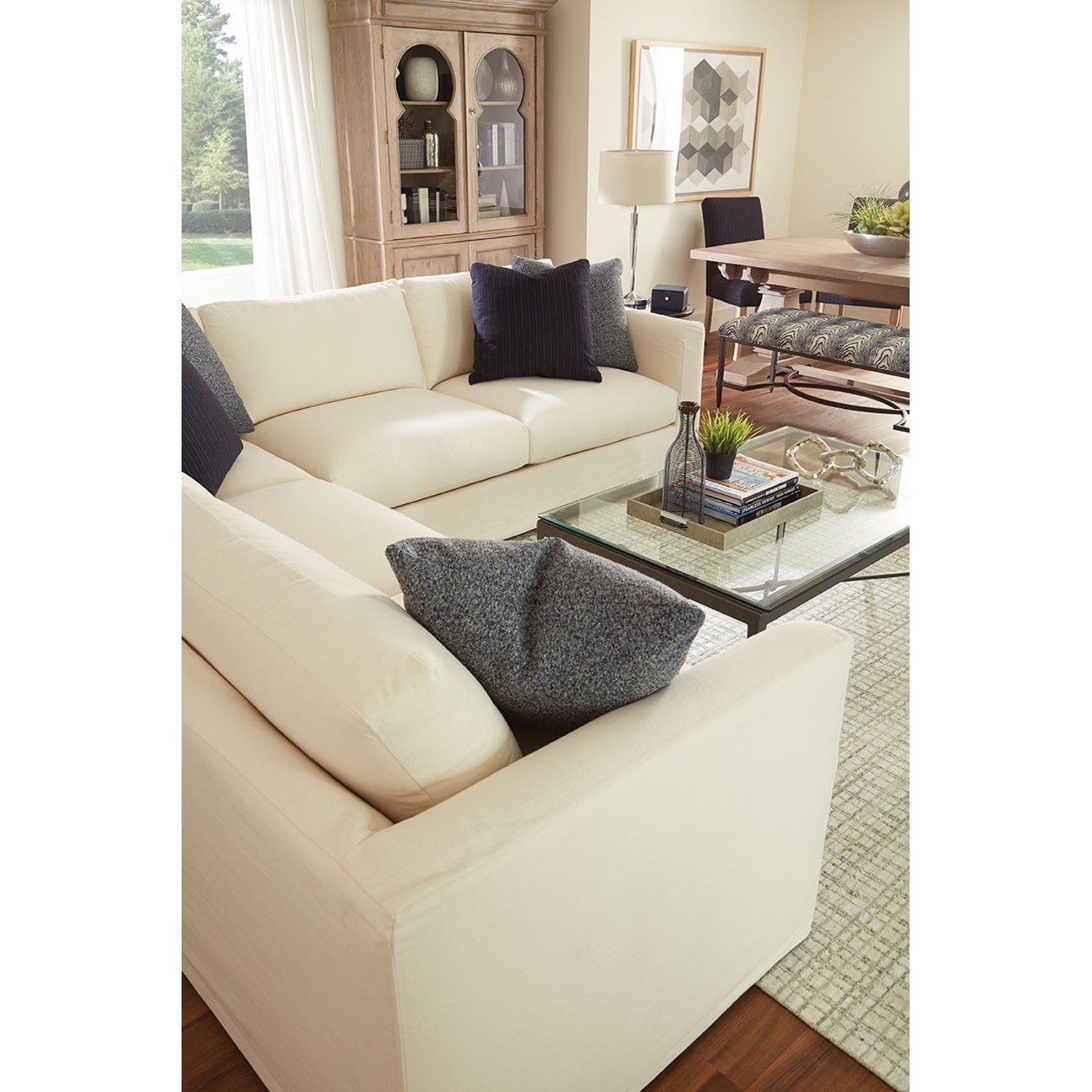 Rowe P603 P602SLIP118+115153019 Transitional Sectional Sofa with