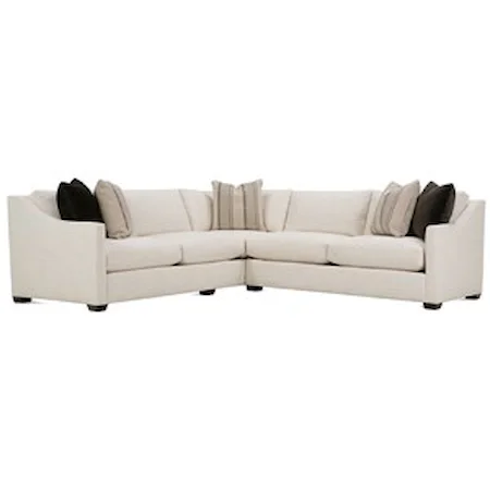 Transitional Sectional Sofa with Loose Back Pillows