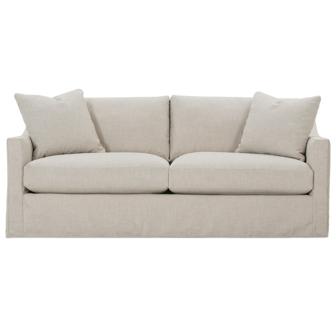 Rowe P603 Transitional Sofa with Loose Pillow Back and Slipcover