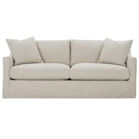Transitional Sofa with Loose Pillow Back and Slipcover
