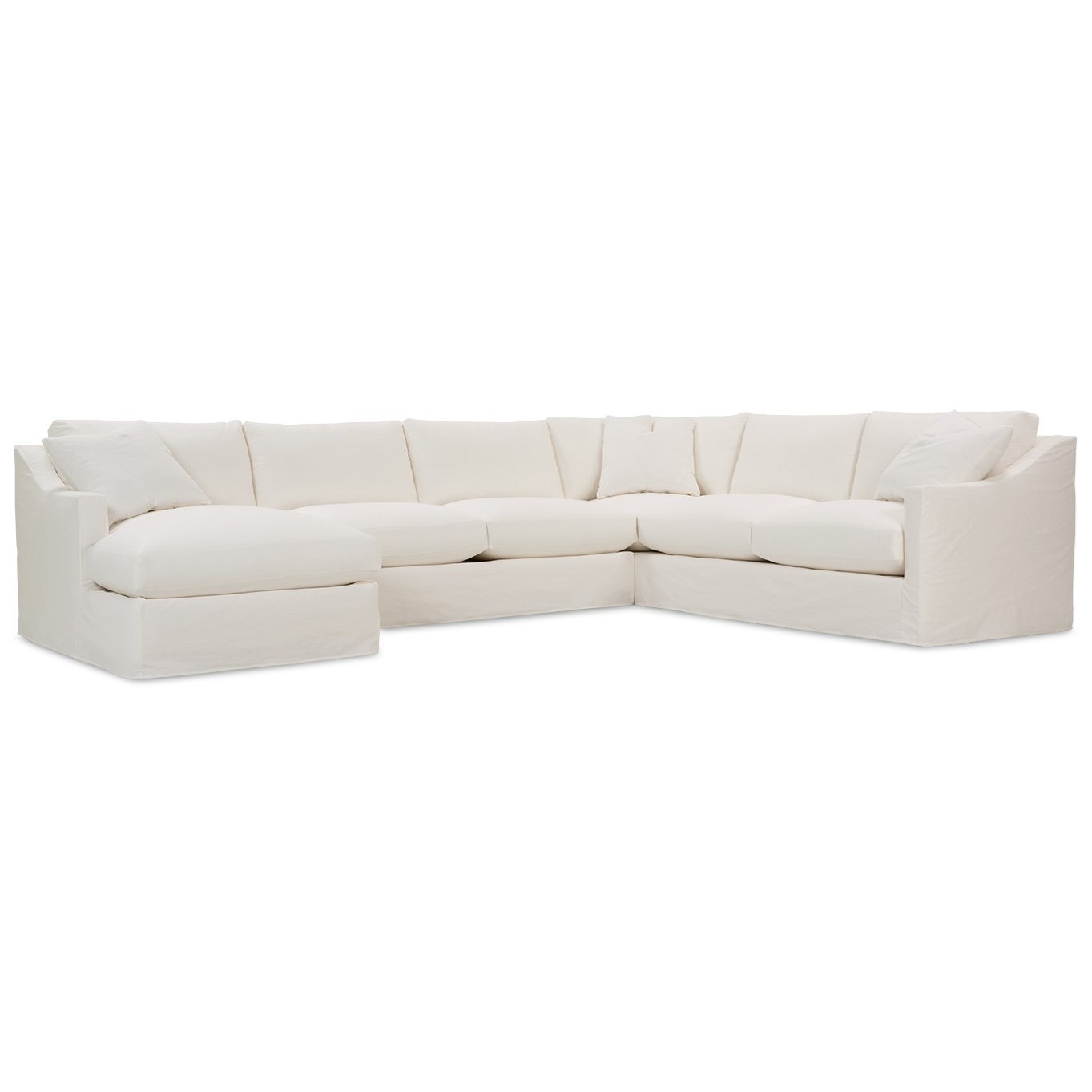 Rowe Bradford Transitional Sectional Sofa with Loose Back Pillows and