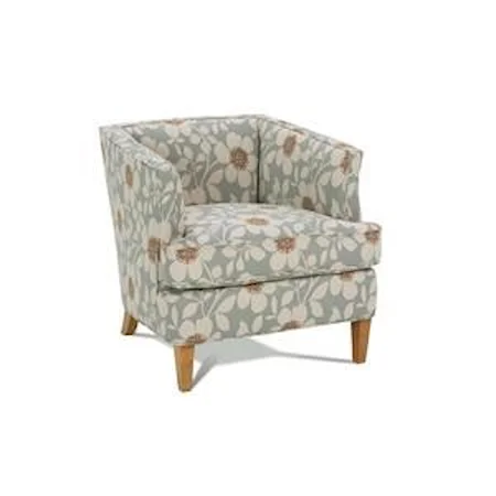 Exposed Wood Leg Upholstered Chair