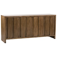 Contemporary 4-Door Credenza in Sepia Finish