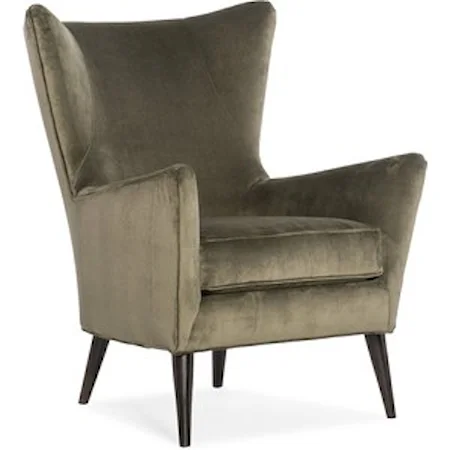 Contemporary Wing Chair with Flare Tapered Arms