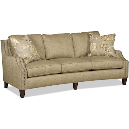 Contemporary Three Over Three Sofa with Nailhead Trim