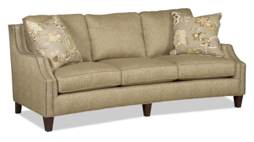 Contemporary Three Over Three Sofa with Nailhead Trim
