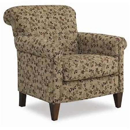 Upholstered Club Chair with Rolled Arms