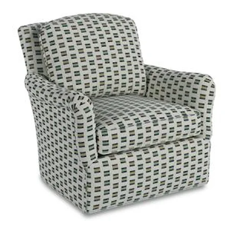 Contemporary Swivel Gliding Chair with Flair Arms