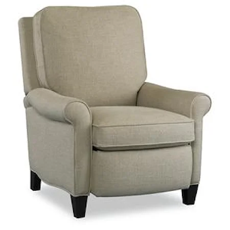 Traditional Hi-Leg Reclining Chair with Rolled Arms