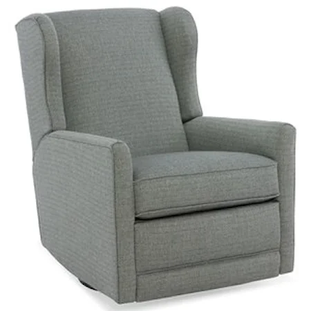 Transitional Swivel Glider Recliner with Wingback Design