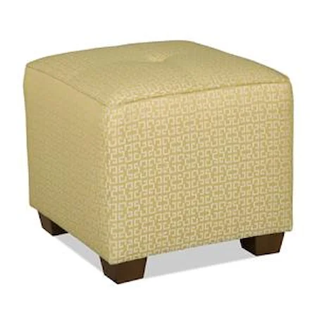 Transitional Accent Ottoman with Exposed Wood Legs