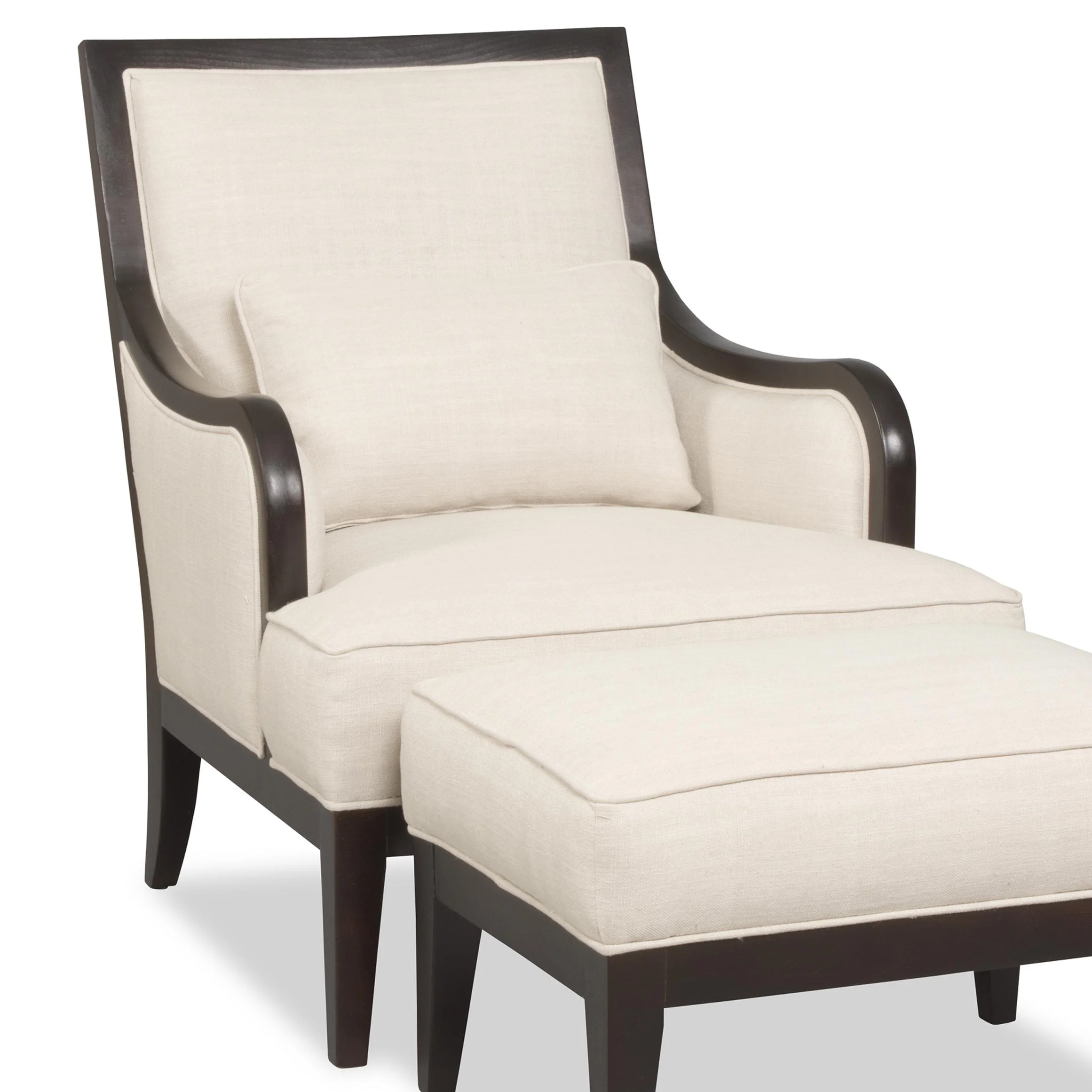 HF Custom Kyrie 4532 Contemporary Exposed Wood Chair with English Arms