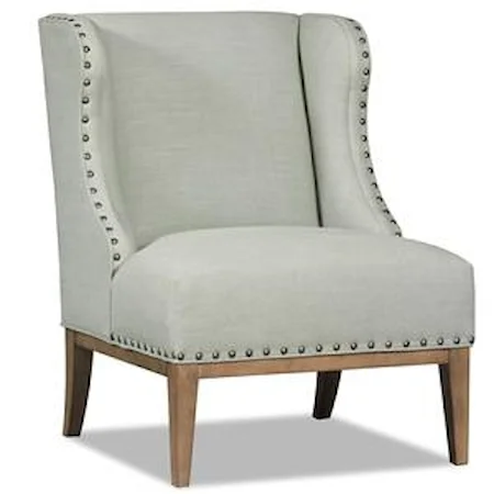 Transitional Wing Chair with Nailhead Trim