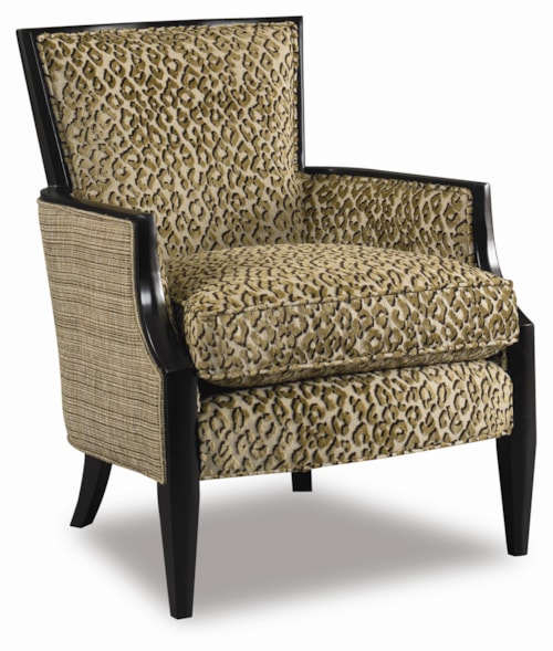Upholstered Exposed Wood Accent Chair