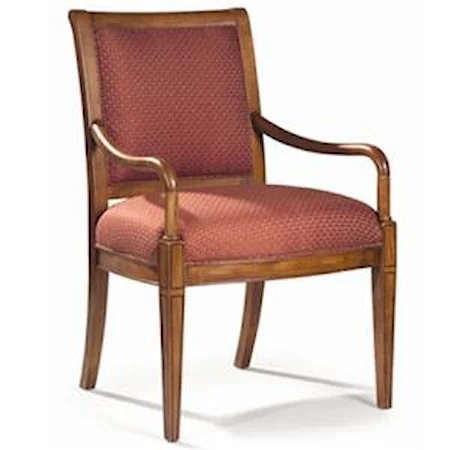 Upholstered Arm Chair with Fluted Legs