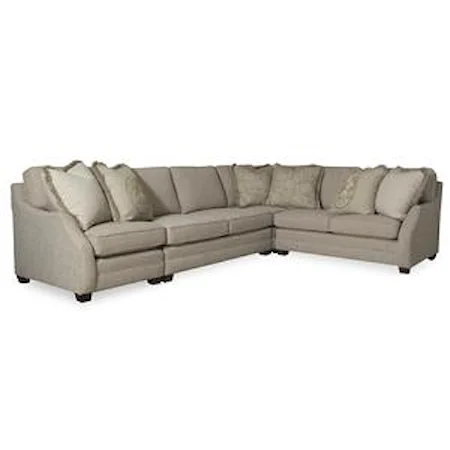 Transitional Three Piece Sectional Sofa with RAF Sofa Return 