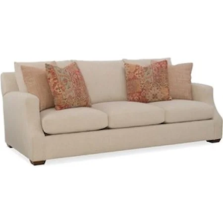 Transitional Large Scale Sofa with Four 21" Accent Pillows