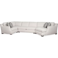 Transitional Sectional Sofa with Right Arm Facing Cuddler