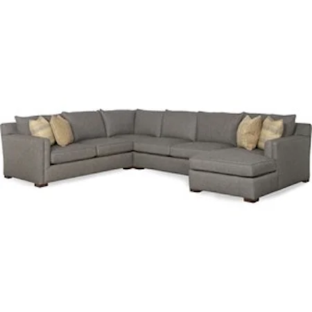 Contemporary Sectional Sofa with Right Arm Facing Chaise