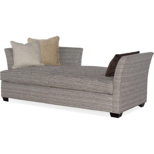 Transitional Left Arm Facing Sette with Three Accent Pillows