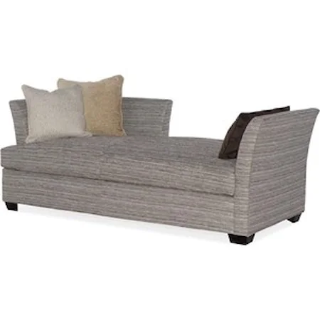 Transitional Left Arm Facing Chaise with Three Accent Pillows