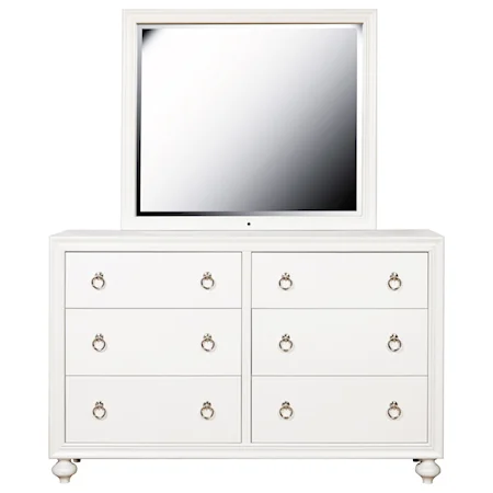 6 Drawer Dresser and Mirror Set with LED Lighting