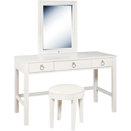 Vanity Desk and Stool Set