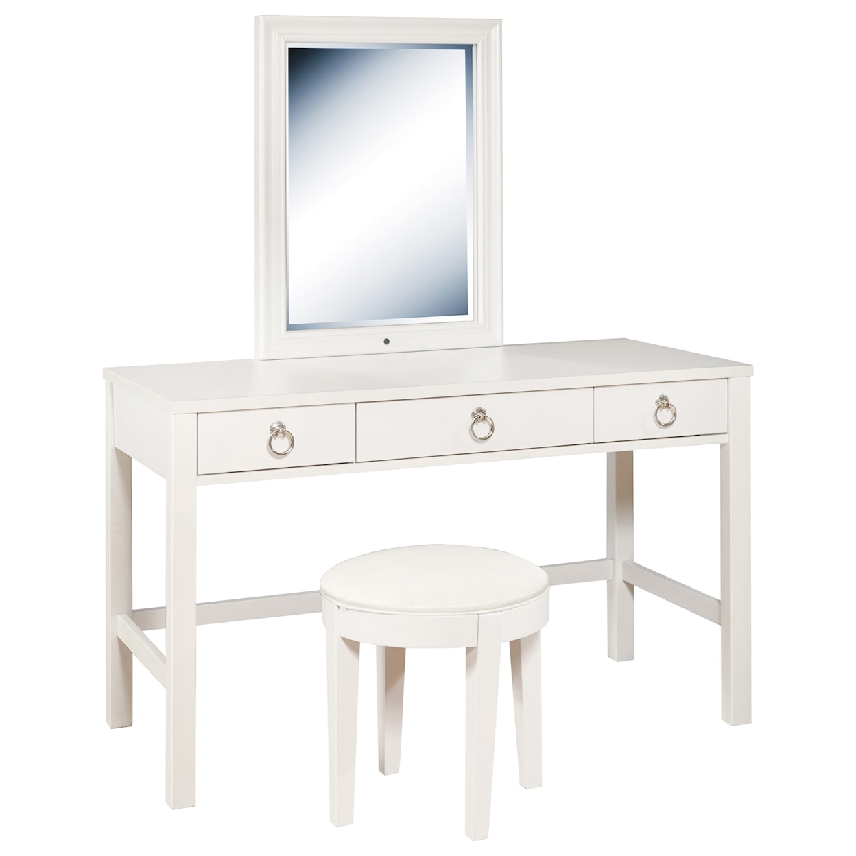 Samuel Lawrence Bella White Vanity Desk and Stool Set