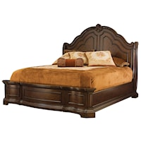 King Traditional Style Sleigh Headboard and Footboard Bed