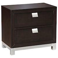 Contemporary Nightstand with Metal Accents and USB Outlet