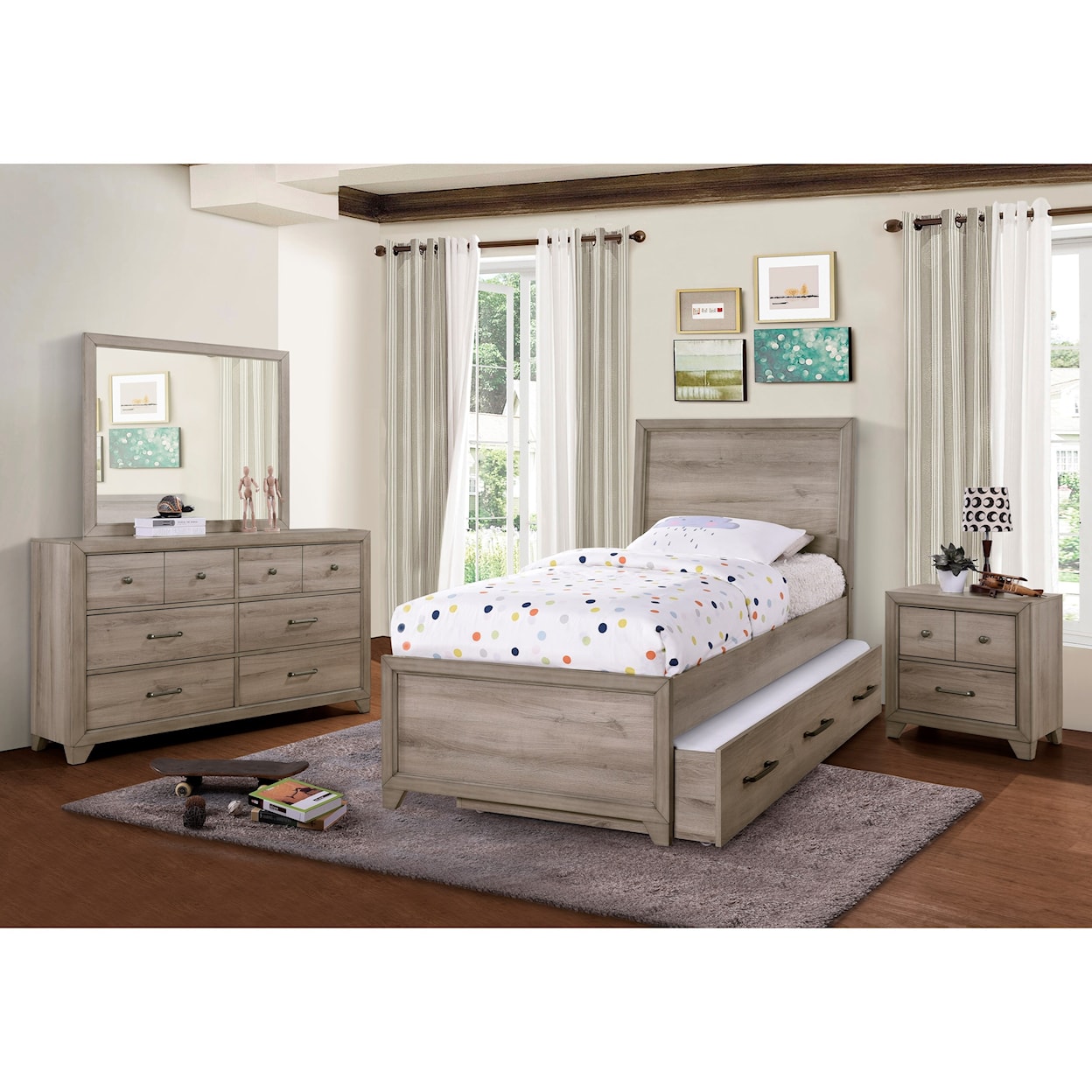 Samuel Lawrence River Creek Twin Panel Bed with Trundle