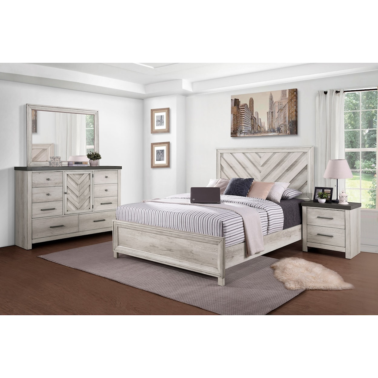 Samuel Lawrence Lakeview Lakeview King Panel Bed