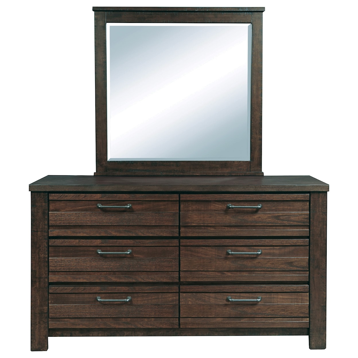 Samuel Lawrence Ruff Hewn Dresser and Mirror