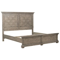 Traditional Queen Bed in Dove Gray Finish