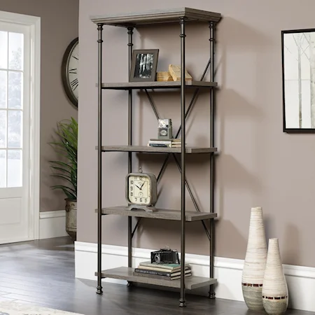 5-Shelf Bookcase with Metal Frame